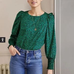 Smocked Cuff Cotton Top